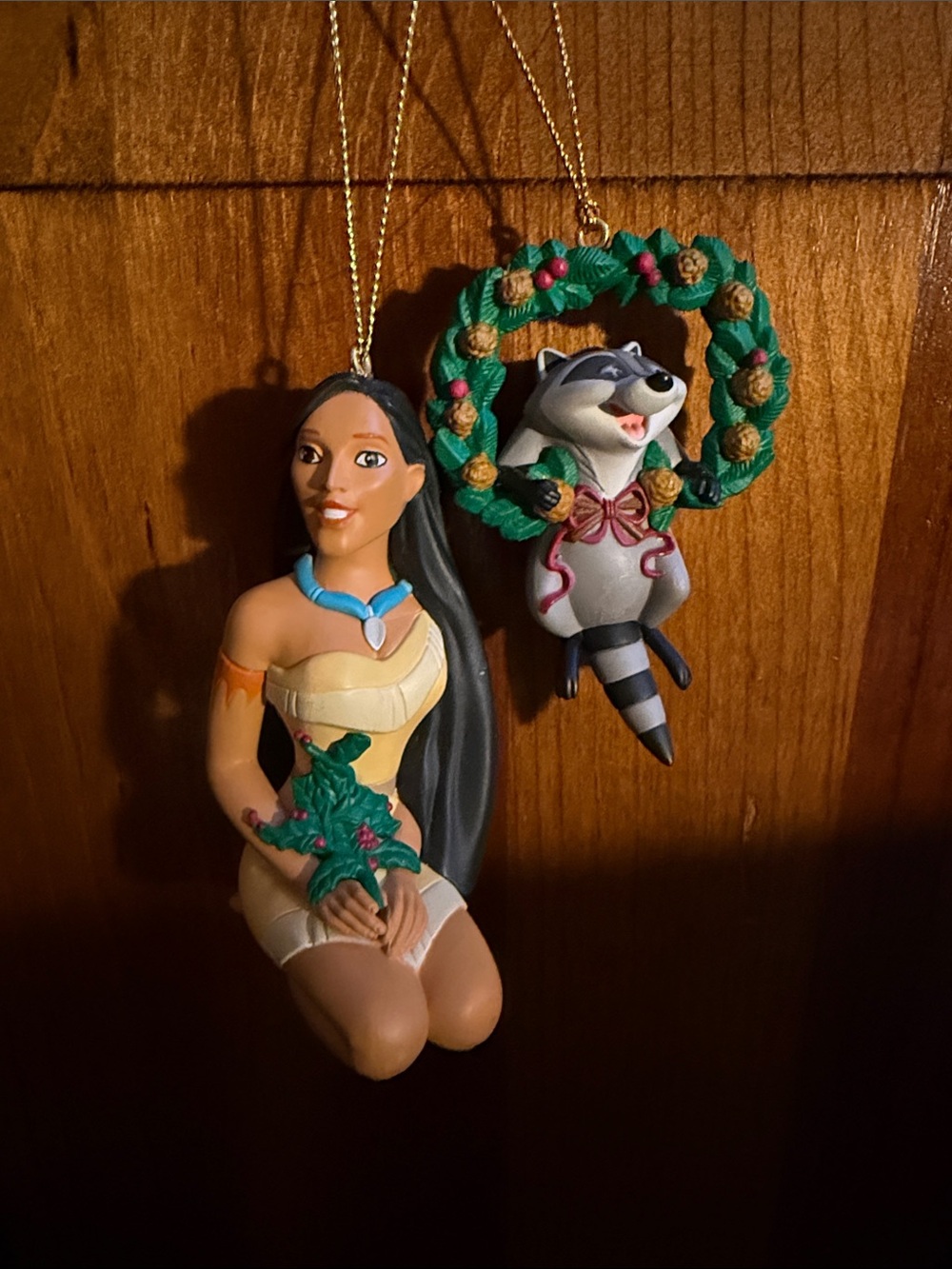 Pocahontas and Meeko ornaments